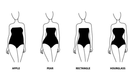 body types women pear apple rectangle hourglass