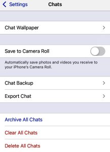 whatsapp save to camera roll